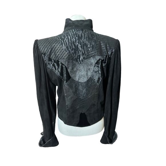 Jutta Covian Womens 80's Vintage Black Suede Jacket Size M-L E-40 U-12 - Picture 2 of 11